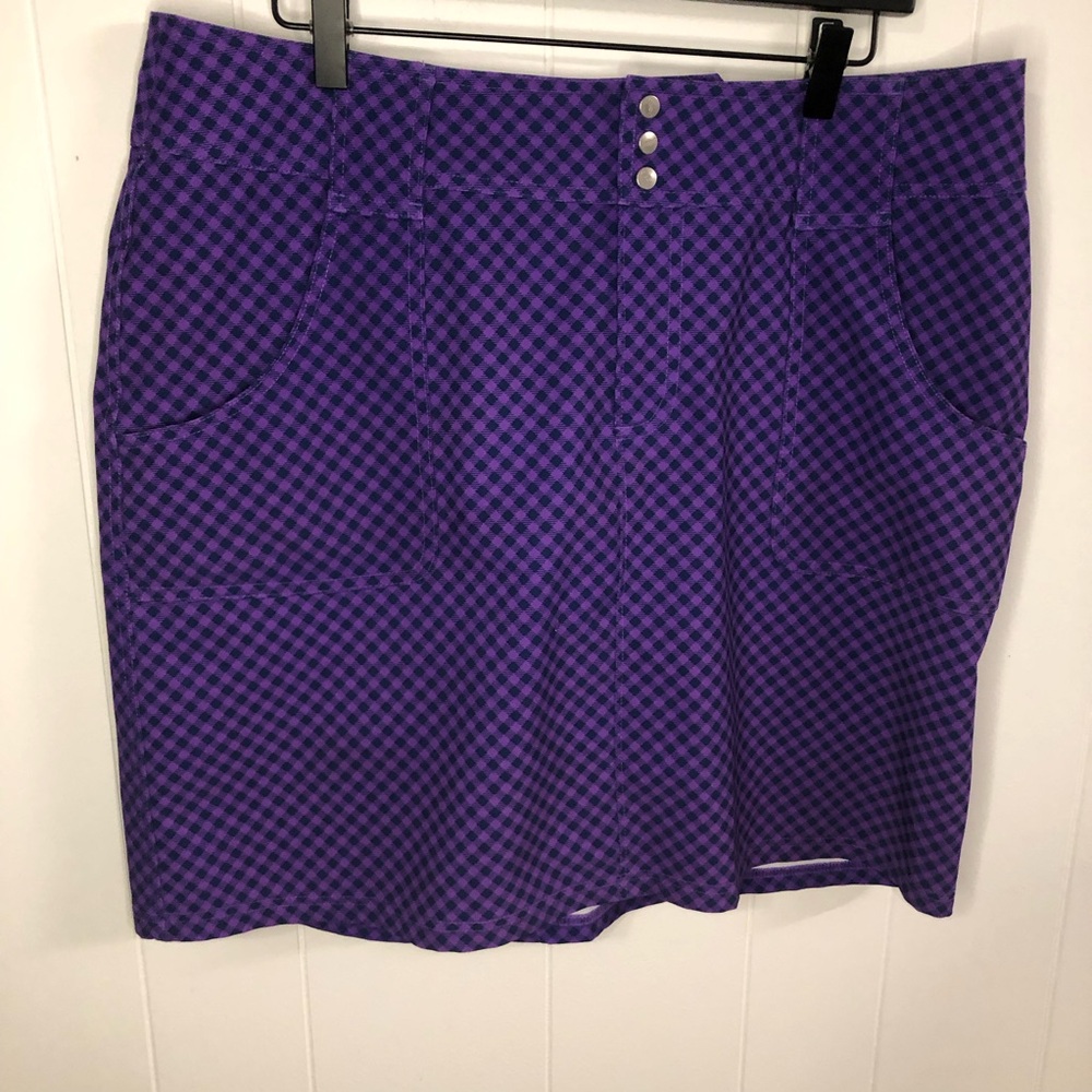 Jofit Purple and Black Plaid Golf Skort Size 14